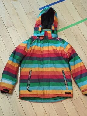 Villervalla Colourful Striped Kids Winter Jacket - 11 Years